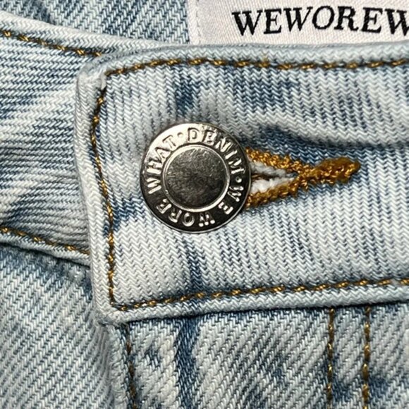 WeWoreWhat Mom Slit Straight Light Denim Jeans Women's size 31 high waisted - Picture 5 of 12